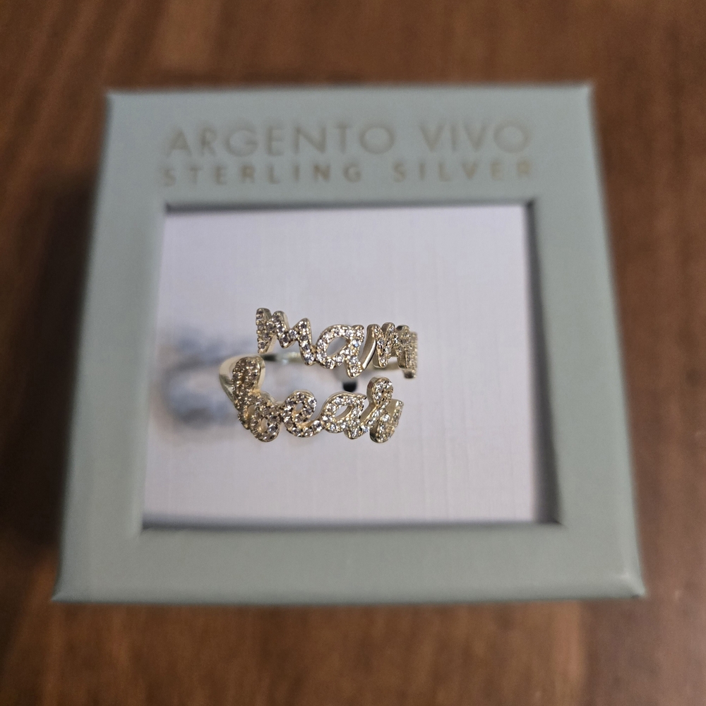 Argento Vivo Sterling Silver 'Mom' Ring